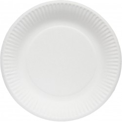 ASSIETTE BLANCHE EN CARTON 100% BIODEGRADABLE