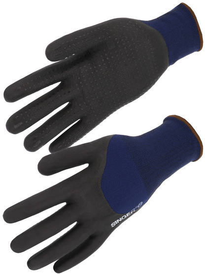 GANT PICOT NOIR &amp; BLEU 3/4 ENDUIT NITRILE