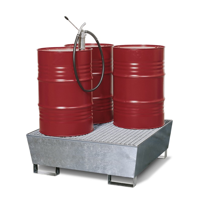 BAC DE RETENTION 460L ACIER GALVA 4 FUTS