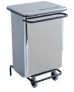 CONTAINER MOBILE A PEDALE INOX