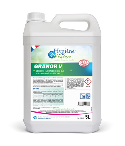 [127016] LESSIVE LIQUIDE GRANOR HYPOALLERGENIQUE ECOCERT 5L