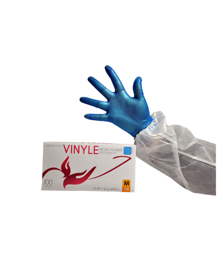 GANT VINYLE BLEU MICRO POUDRE