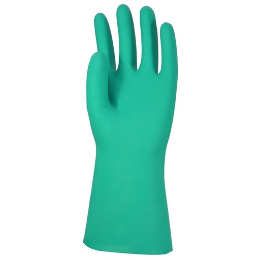 GANT NITRILE VERT FLOQUE COTON