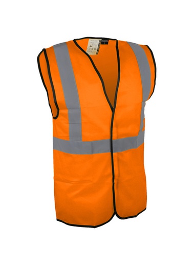 GILET HAUTE VISIBILITE ORANGE FERMETURE AUTO GRIPPANTE